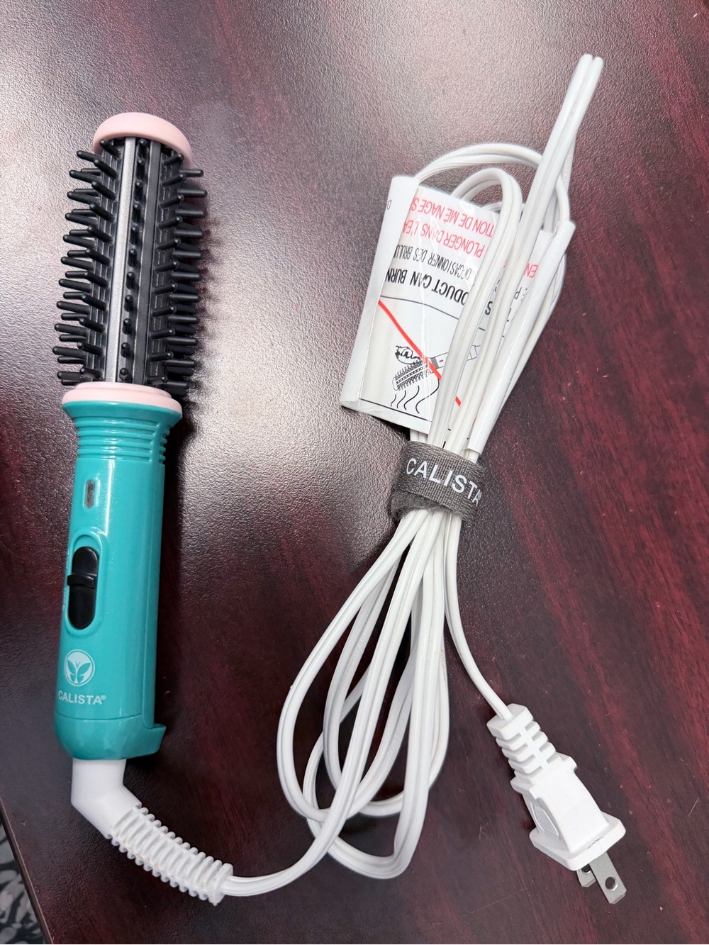 Calista Teal Round Hot Air Styling Brush with Pink Accents